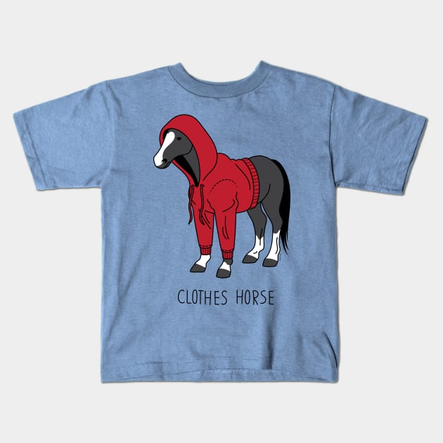 Clothes Horse Red Kids T-Shirt by JenniferSmith